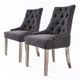 2X French Provincial Dining Chair Oak Leg AMOUR BLACK