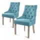 2X French Provincial Dining Chair Oak Leg AMOUR BLUE