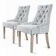 2X French Provincial Dining Chair Oak Leg AMOUR GREY