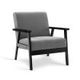Fabric Dining Armchair with 14cm Thick Cushioned Seat - Black and Grey