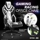 Ergonomic High Back Gaming Racing Chair PU Leather Computer Sport Race Seat - Sliver & Black