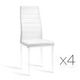Set of 4 Dining Chairs PVC Leather - White
