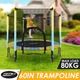 Genki 60" Round Kids Trampoline Indoor Outdoor Rebounder w/Safety Enclosure Net