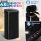 68L Motion Sensor Bin Automatic Touchless Stainless Steel Kitchen Waste Rubbish Trash Can - Black