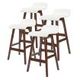 4X Oak Wood Bar Stool Dining Chair Leather SOPHIA 65cm WHITE BROWN