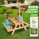 Kids Sand Pit Wooden Sandpit Picnic Table Set Children Sandbox Play Toy w/Canopy