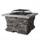 Outdoor Faux Stone Fire Pit Table