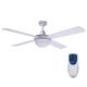 Devanti 52 inch Ceiling Fan w/Light w/Remote Timer - White
