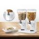 Double Cereal Dispenser Dry Food Storage Container - White