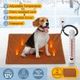 Pet Heating Pad Dog Cat Electric Heated Mat Puppy Heater Blanket Heat Bed Waterproof Cover 65x40cm Brown