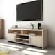 140cm TV Stand Cabinet 2 Doors Wood Entertainment Unit Storage Shelf - Oak