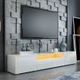 205cm TV Stand Cabinet Wood Entertainment Unit Storage Shelf w/ 2 Drawers & 2 Doors - White