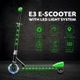New Electric Kids Scooter Kick Start with LED Lights Adjustable Handlebar Rear Foot Brake