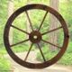 Large Wooden Wheel Garden Feature