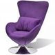 Purple Egg Swivel Chair with Cushion Small