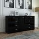 9 Drawer Cabinet Sideboard Bathroom Storage Units Black High Gloss Front