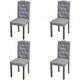 Dining Chairs 4 pcs Fabric Dark Grey