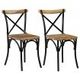 Cross Chairs 2 pcs Solid Mango Wood 51x52x84 cm Black