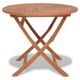 Folding Outdoor Dining Table Solid Teak Round 85x76 cm
