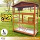 Large Pet Bird Cage Wooden Aviary House Budgie Parrot Canary Cage Enclosure Outdoor