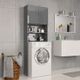 Washing Machine Cabinet High Gloss Grey 64x25.5x190 cm Chipboard