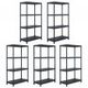 Storage Shelf Racks 5 pcs Black 60x30x138 cm Plastic