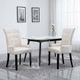 Dining Chair with Armrests 2 pcs Beige Fabric