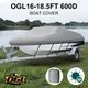 OGL 16-18.5 ft Trailerable Boat Cover Waterproof Marine Grade Fabric for V Hull Fishing Boats