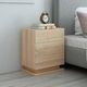 Oak High Gloss Front Bedside Table Three Drawer Nightstand