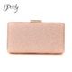 Poly Champagne Glitter Textured Party Clutch Bag