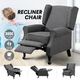 Modern Fabric Recliner Chair Lounge Single Sofa Deep Grey