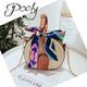 Poly Beach Straw Tote Bags with Decorative Scarf