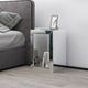 Mirrored Bedside Table Side Lamp Table Nightstand Mirror Bedroom Furniture with Storage