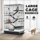 Rabbit Cage Bunny Metal Cage Cat Ferret Hutch Guinea Pigs House Small Animal Home Indoor Outdoor 5-Levels