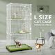 Cat Cage Rabbit Bunny Hutch Pet Enclosure House Ferret Crate Animal Home Wire Portable 6 Wheels Multi Tiers