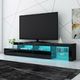 New 3 Drawer TV Table Stand Cabinet LED Entertainment Unit High Gloss Front 240cm Black