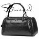 Gym PU leather Duffle Bag Waterproof Sports Travel Weekender Bag Overnight Bag with Shoes Compartment Co. Black