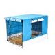 Wire Dog Cage Crate 36 inches with Tray + Cushion Mat + BLUE Cover Combo
