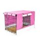 Wire Dog Cage Crate 36 inches with Tray + Cushion Mat + PINK Cover Combo