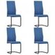 Dining Chairs 4 pcs Blue Faux Leather