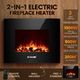 MAXKON Wall Mounted 1800W Electric Fireplace Heater LED Flames w/ Remote Control