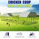 9.5m x 2.8m Extra Large Metal Chicken Coop Walk-in Chicken Cage Shade House Pen w/Covers