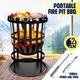 16" Fire Pit BBQ Grill Fireplace Outdoor Portable Brazier Camping Patio Heater