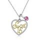 18/5000  S925 Sterling Silver Crystal Heart Pendant Necklace