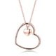 S925 Pure Silver Heart Necklace Simple Rose Gold Pure Silver Necklace