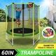 Genki 60 Inch Kids Round Trampoline with Safety Enclosure & Basketball Hoop