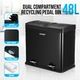 48L Dual Compartment Pedal Bin Kitchen Recycling Waste Bins Coated Steel Black