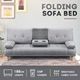 188cm Fabric Sofa Bed Set 3 Seater Lounge Couch Recliner with Cup Holders Light Grey