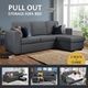 Sofa Bed Lounge Set Futon Couch 3 Seater Storage Chaise Corner Dark Grey