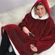 Hooded Robe Coral Fleece Sherpa Adult winter  Col.Red Universal fit size
